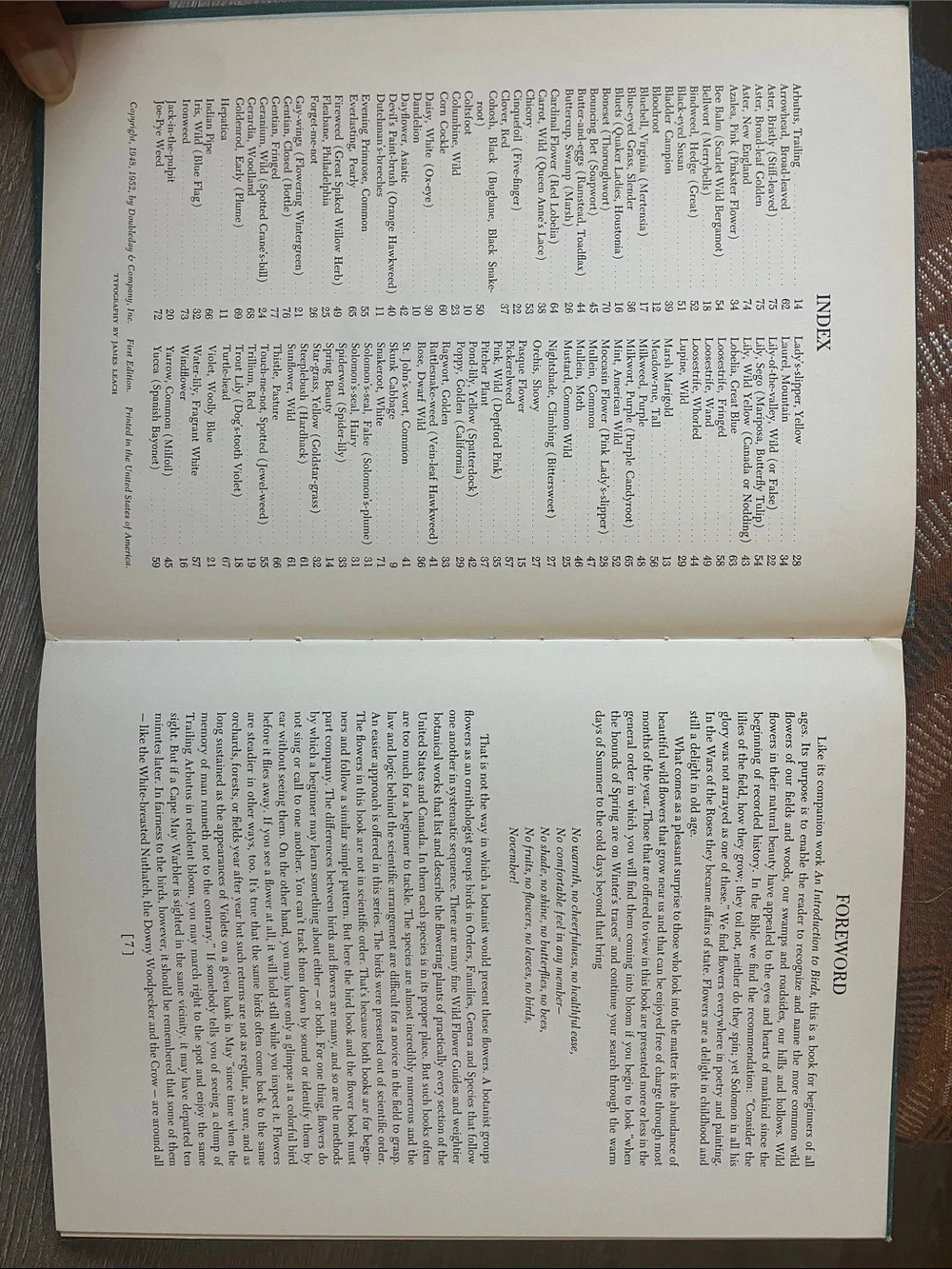 An Introduction to Wild Flowers - Teal Hardcover Book by John Kieran